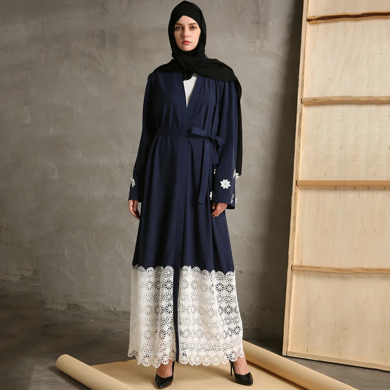 Мусульманское длинное платье халат Abaya туника Jubah кружевное Макси Платье на