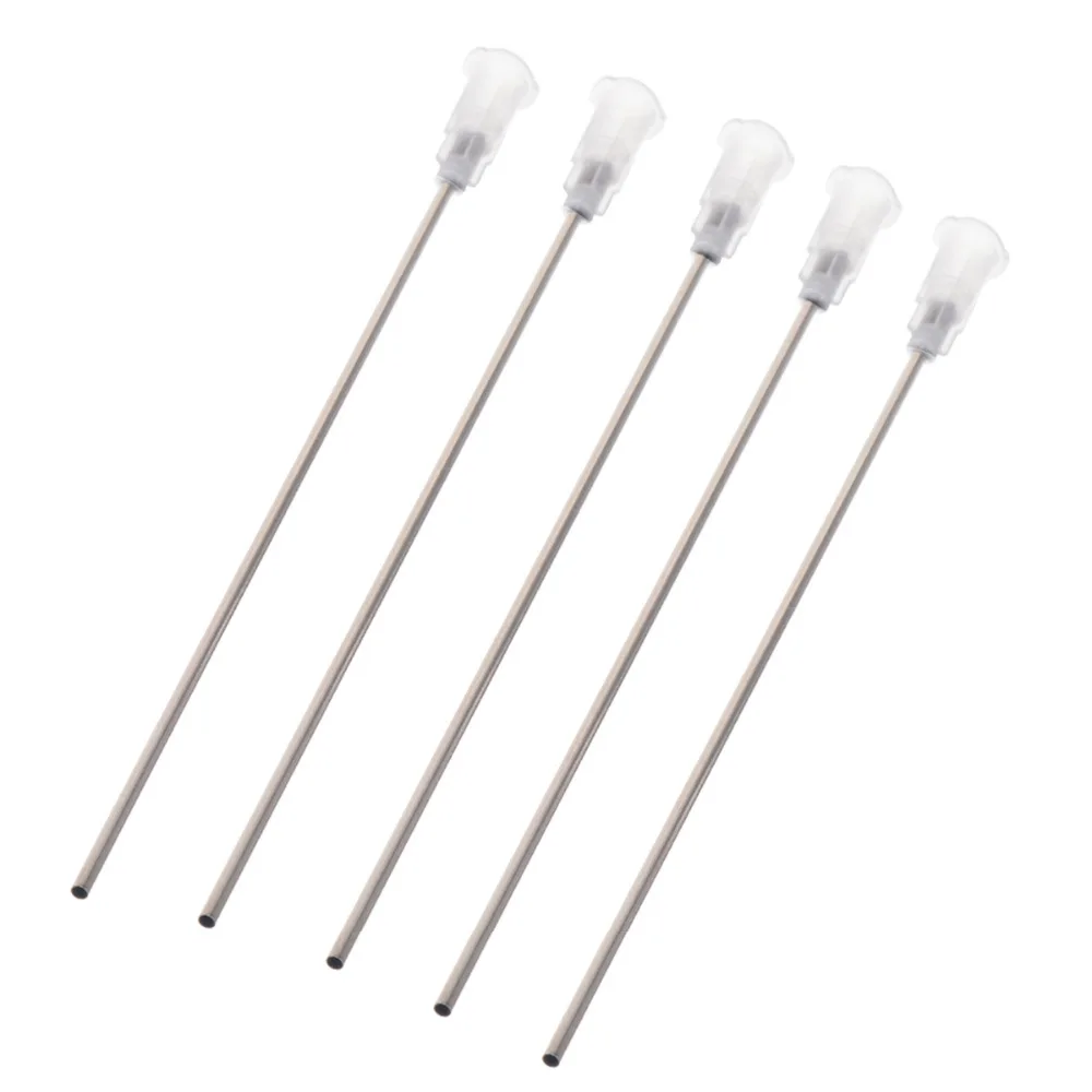 

5Pcs Syringe Needle Tips 4" 16Ga Blunt Dispensing Adhesive Stainless Steel Syringe Needle Tips For Jewelry Or Filling The Ink