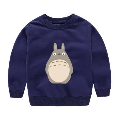 Navy blue От 2 до 12 лет Totoro/Детский свитер Милая осенняя одежда для малышей Топы для мальчиков и девочек, свитер 06 - Цвет: Navy blue