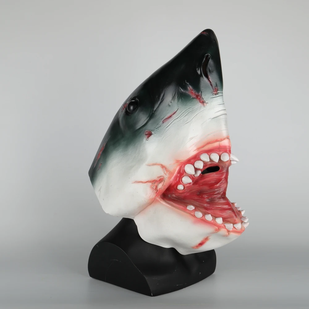 Latex Animal Mask Carnival Costume Accessory Novelty Halloween Party Head Mask Shark Fancy Dress Party Ocean Fish Cosplay Mask (9)