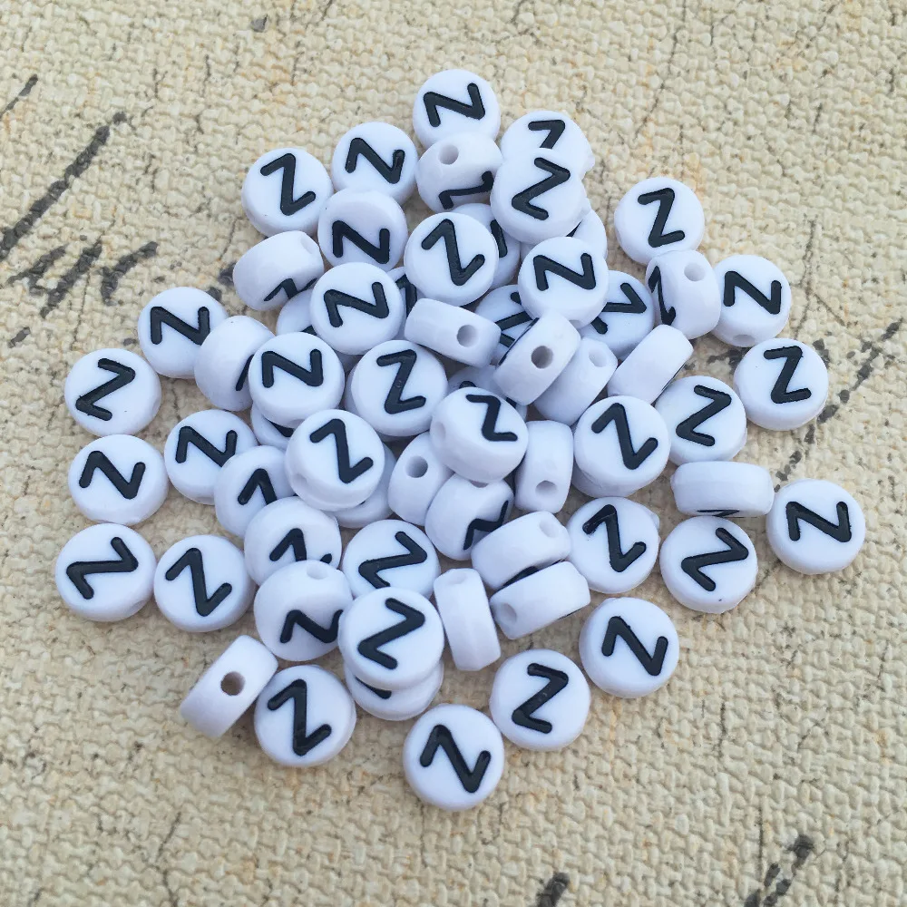 

Factory Price 4*7MM Flat Coin Round Shape Acrylic ABC Beads Single Initial Z Alphabet Plastic Beads Fit Knit Name Bracelet