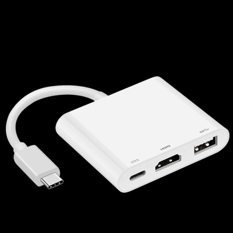 Type C 3.1 to USB3.0+ HDMI+USB3.1 Type C Female Multiport Charger Adapter Cable for Apple Macbook Charger Adapte ,ChromeBook адаптер apple mj1l2zm a multiport adapter usb c to vga белый