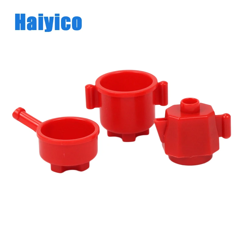 DIY اللبنات اكسسوارات أثاث المطبخ أدوات المائدة عموم لوحة سقي غلاية وعاء الطوب مجموعة تجميع اللعب للطفل