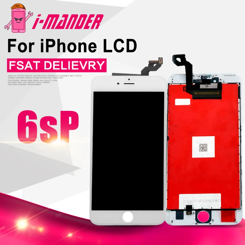 5.5 дюймов для iphone 6s plus жк-дисплей с сенсорным экраном дигитайзер Ассамблеи Black &amp