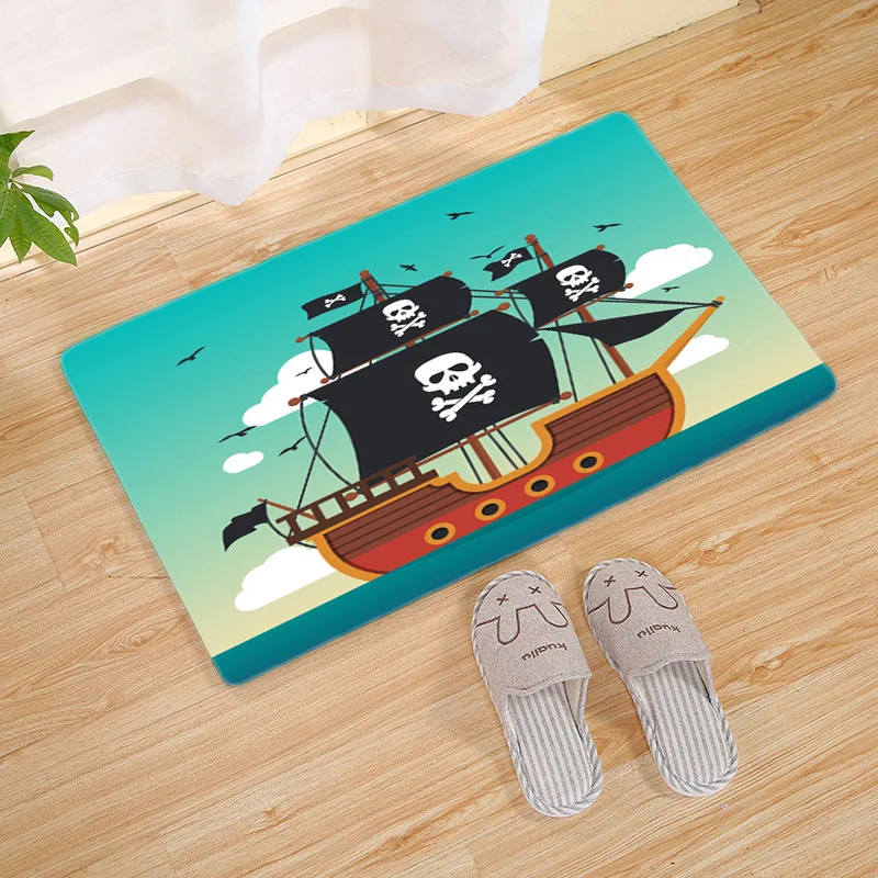 

Cartoon Pirate 3D Print Doormat Non-slip Floor Rug Carpet Outdoor Entrance Kitchen Bath Mat Livingroom Floormat Home Decoration