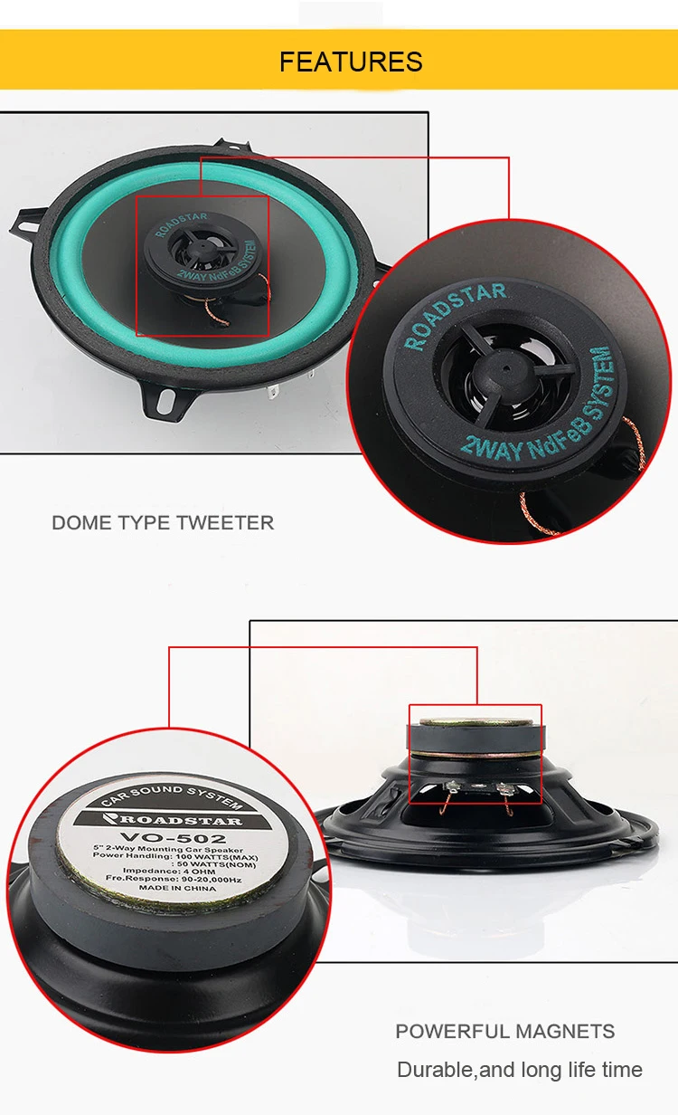 2 шт дешевый автомобильный коаксиальный динамик s 5 дюймов 135 мм 50 Вт автомобильный бас-динамик авто звук автомобильный аудио музыка стерео W/твитер для автомобилей