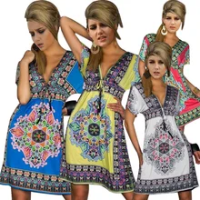 Модное ретро 1960 s 1970 s винтажное платье с принтом пейсли и v-образным вырезом в стиле хиппи бохо летнее женское пляжное платье