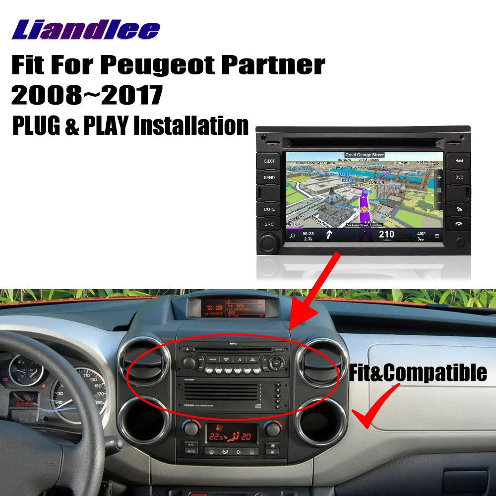 Sale Liandlee For Peugeot Partner 2008~2017 Android Car Radio CD DVD Player GPS Navi Navigation Maps Camera OBD TV HD Screen BT 3