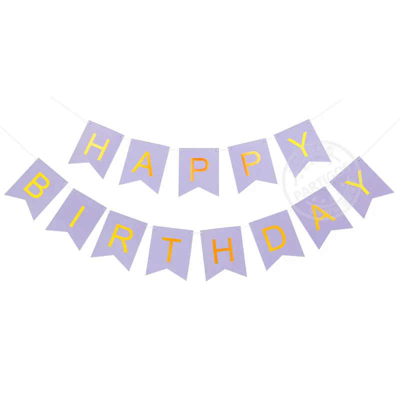 13 шт. 16 дюймов с днем рождения письмо фольга шар Baby Shower вечерние цвета розового золота алфавитный баннер Декор принадлежности для девочек и мальчиков подарки - Цвет: purple banner