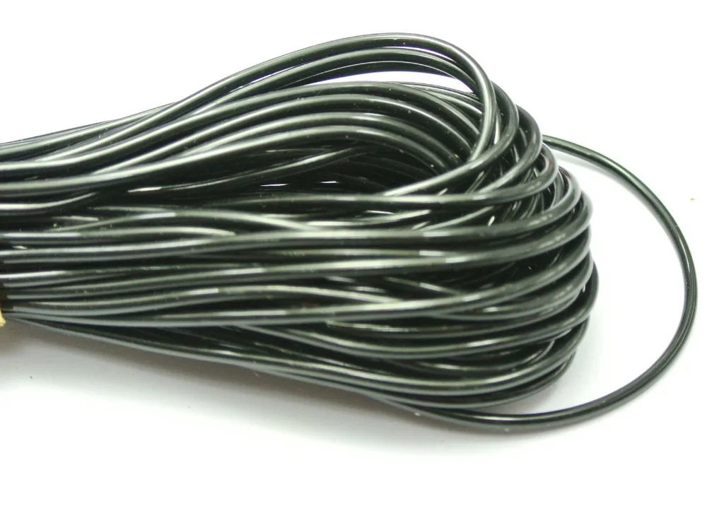 

10 Meter Blackk 2mm Plastic Hollow Rubber Tubing Jewelry Cord Cover Memory Wire