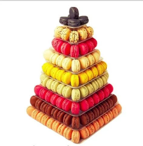 Image 2015 wedding cake stand  Macaron Tower  9 Tier  Square Macaron Display  Wedding Birthday Party  Christmas Dessert Display