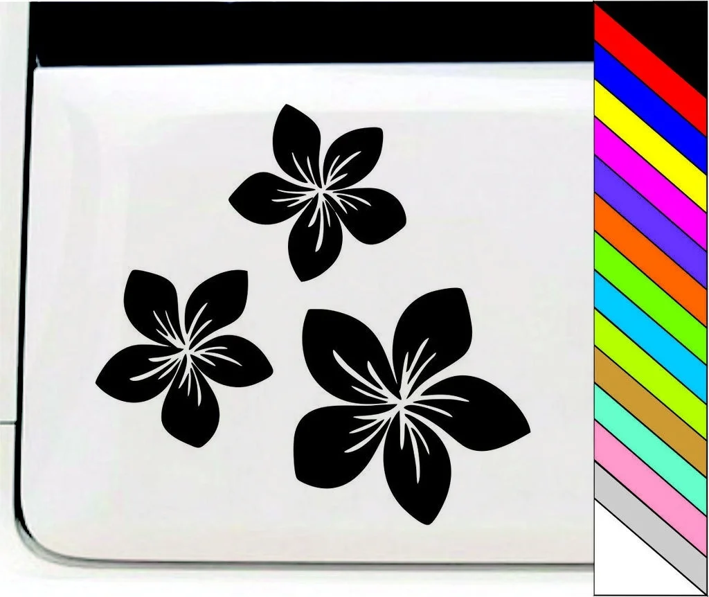 Красивые летающие цветы виниловые наклейки для окон/наклейки для игрушек черный 18,3x17,7 см