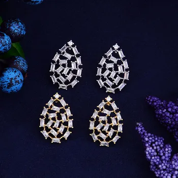 

GODKI 2017 Trendy Geometric Cubic Zirconia Women Bridal Earring Wedding Ceremoney Jewelry