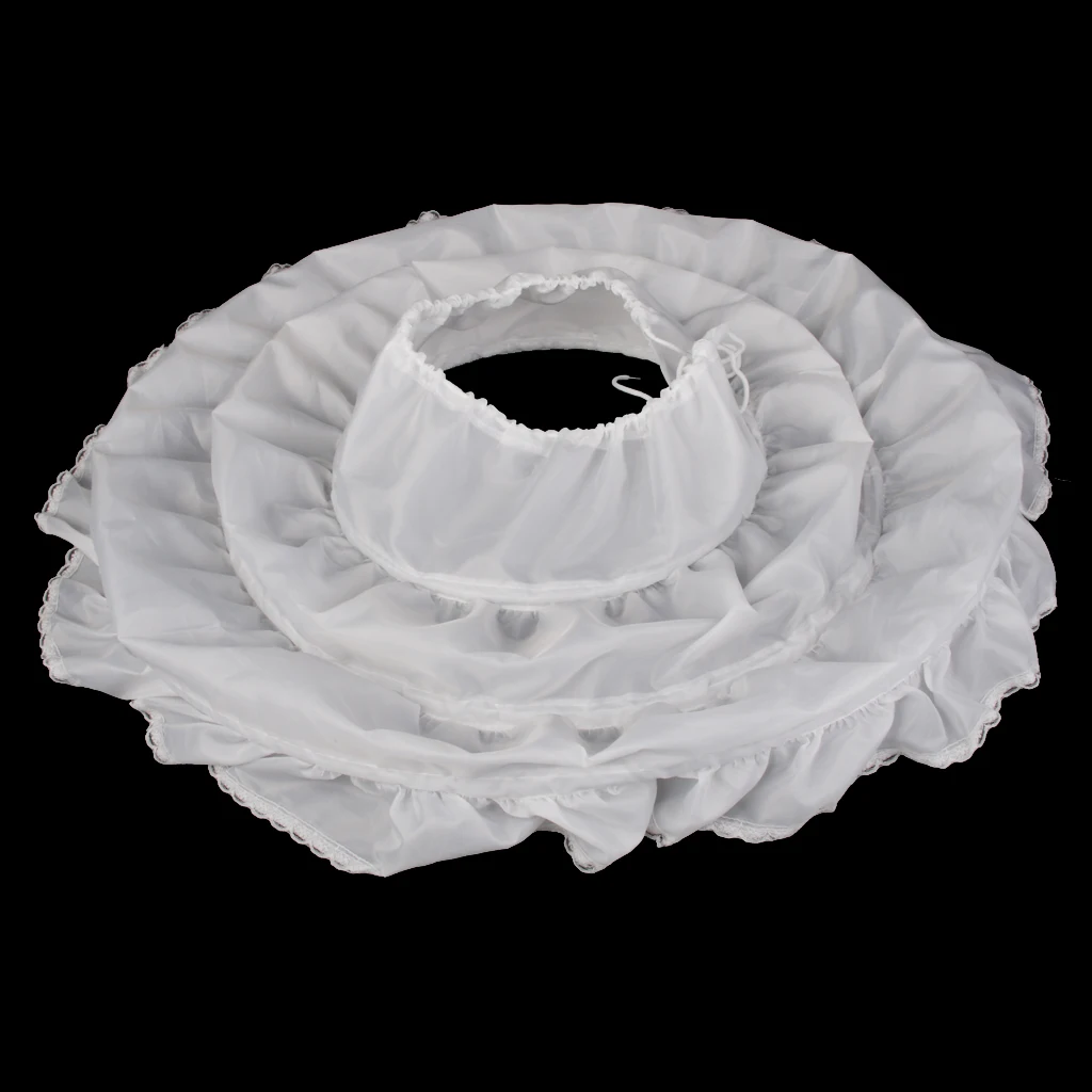 Flower Girl Princess 3-Hoop A-Line Crinoline Petticoat Underskirt for Birthday Party Dancing Show Dress Children Kids Age 2-14