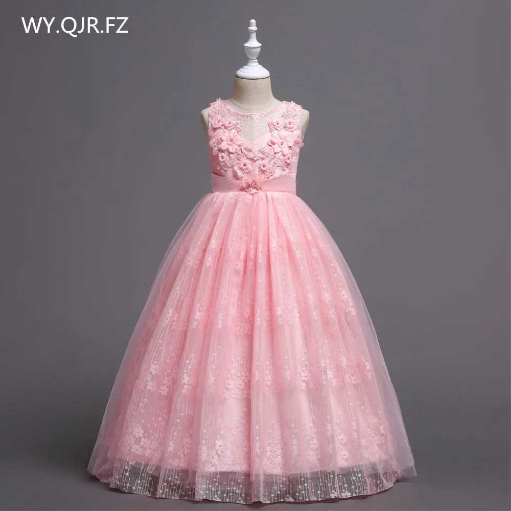 

BH831#Ping Princess Flower Girl dresses medium large size lace wedding party prom ball gown long dress 2018 Children's clothes