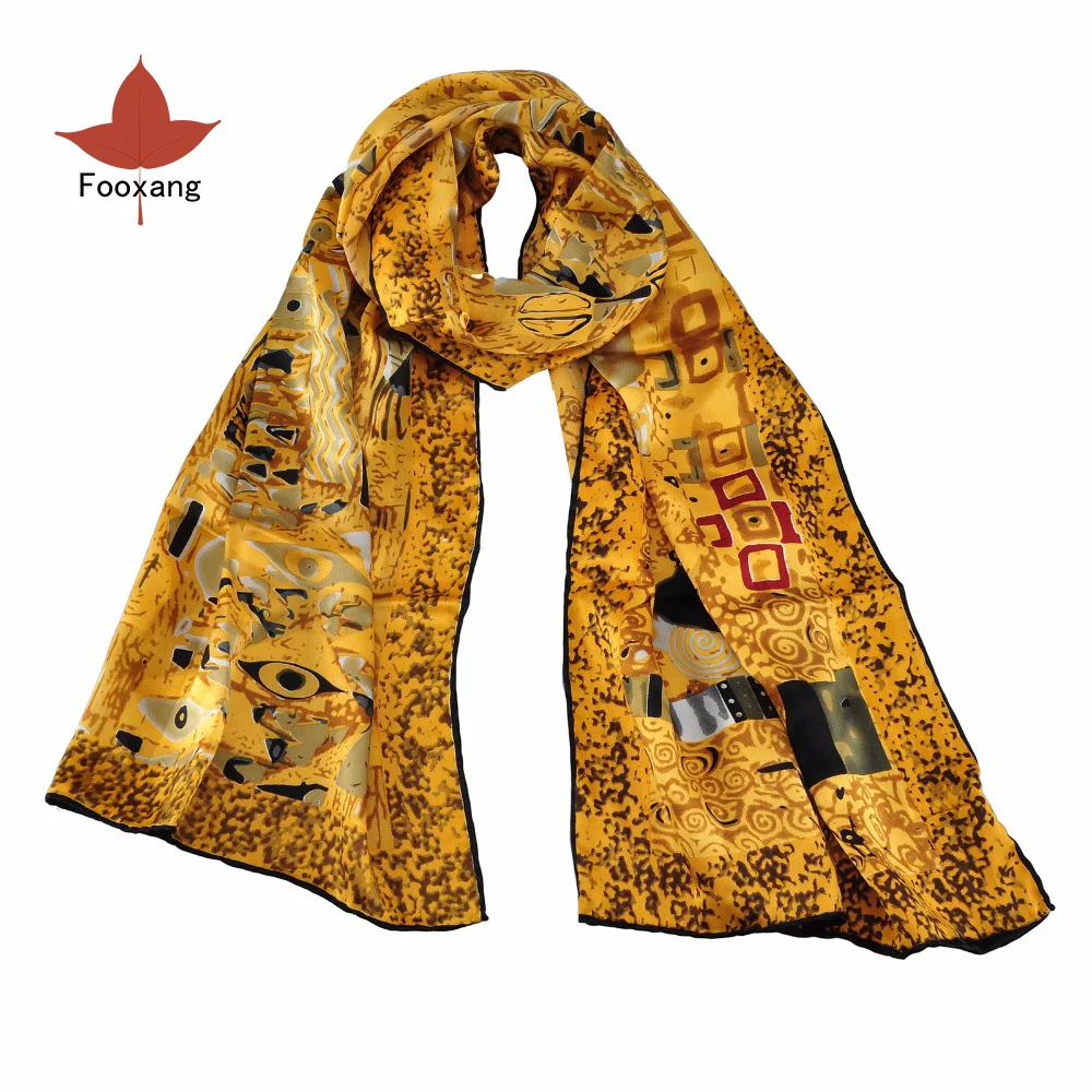

100% Charmeuse Silk Olong Women Scarf Lustrous Art Silk Scarves & Wraps with Adele Hand Rolled Sewn Edges