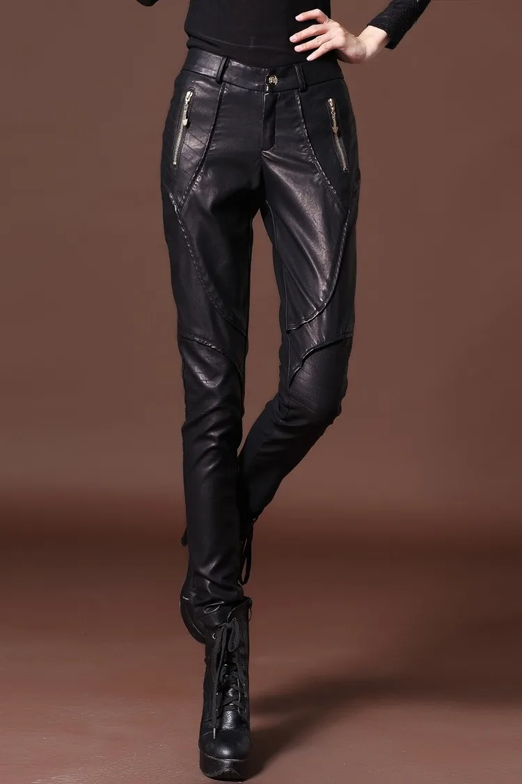Высококачественные женские брюки из искусственной кожи, повседневные женские леггинсы, обтягивающие брюки-карандаш из искусственной кожи