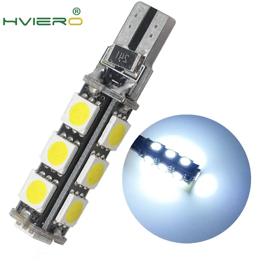 

White Canbus 194 13Led 5050 SMD Auto Led DC 12V Error parking Bulbs Rear light license trunk light step light Map Light