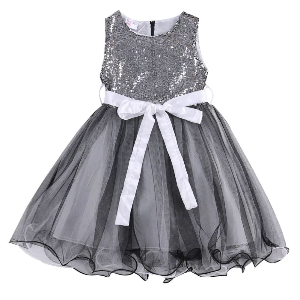 Little Kids Dresss Sleeveless Sequins Clothing Toddler Baby Girls
