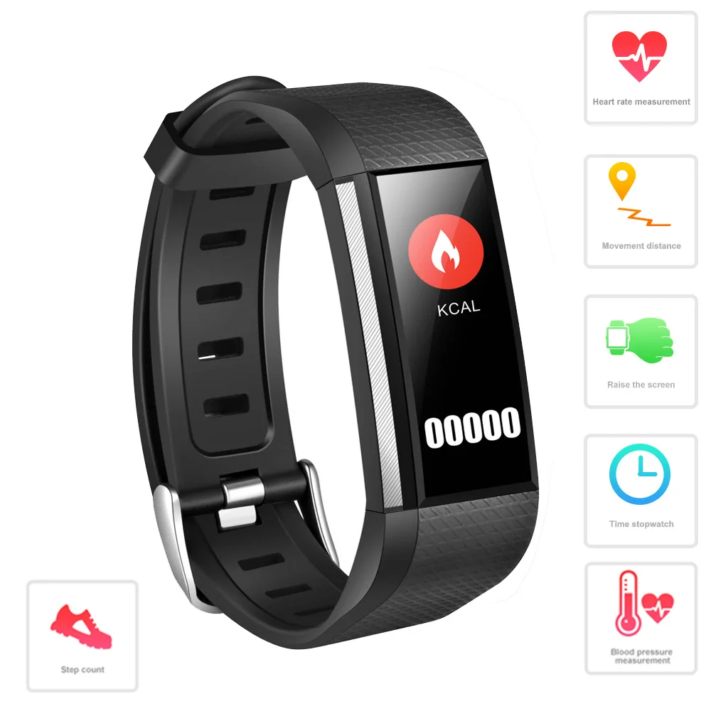 2018 OGEDA Smart Watch Men Fitness Watch Heart Rate Blood Pressure Pedometer Watch Tracker Bluetooth Connection for Android ios
