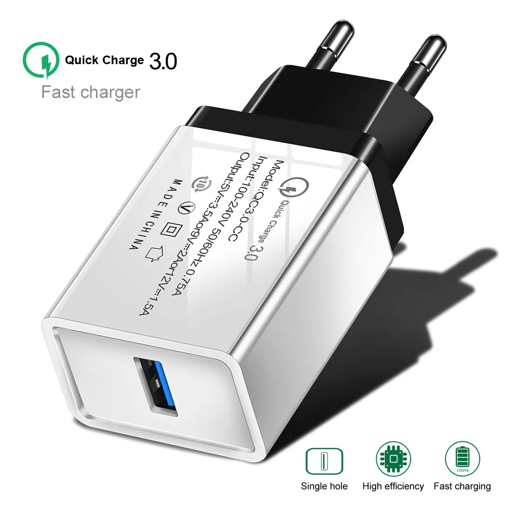 Олаф quick charge 3,0 быстрое usb зарядное устройство для iphone 7 8 Plus X QC 3,0 зарядное устройство для телефона для Xiaomi redmi 6a Mi8 для huawei mate 20 pro - Тип штекера: Black