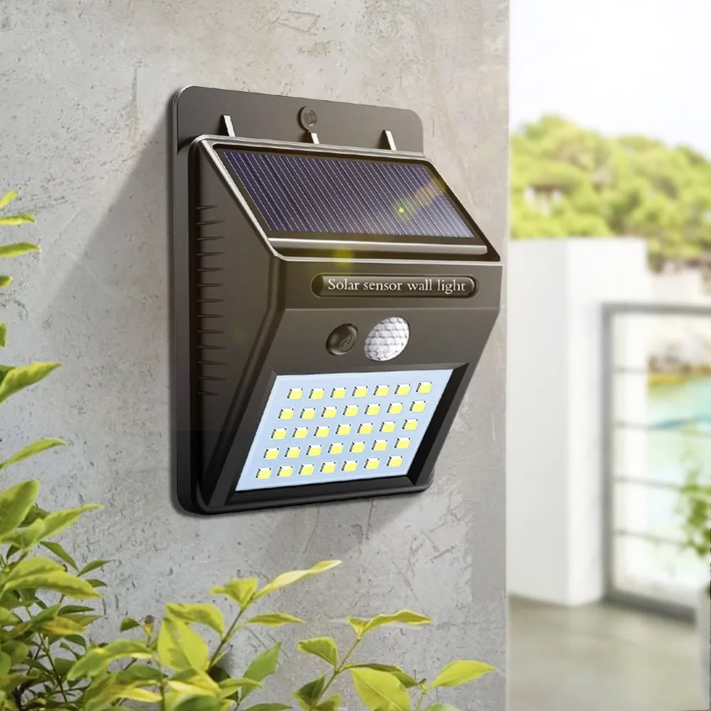 

Outdoor LED Solar Wall lamp Night light PIR Motion Sensor Auto ON/Off Waterproof Porch Path Street Garden Security lighting