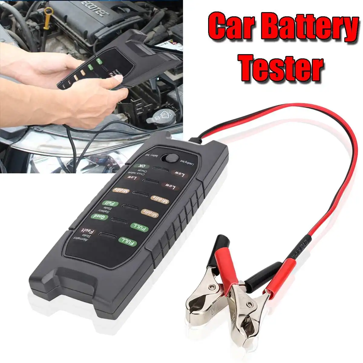

Car Battery Testers 12V 6LED Digital Test Analyzer Auto Charger Accessories Portable Alternator Check Analyzer Lead Diagnostic