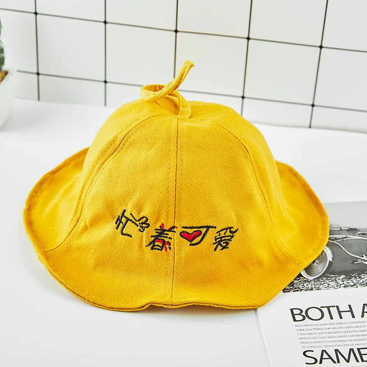 

Spring new baby baby hat cute embroidery fisherman hat Korean version of leisure girl bonnet