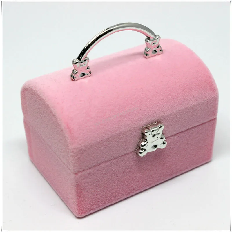 Mini Tote Bag Velvet Jewelry Ring Earring Gift Packaging Display Box Treasure Chest For Wedding
