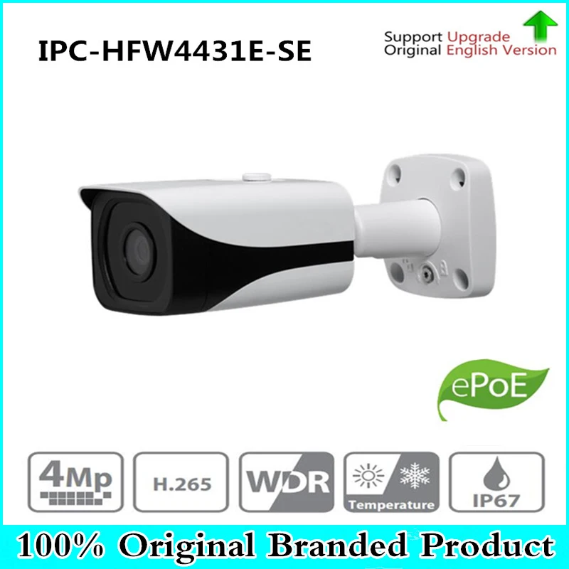 

DH Free Shipping Surveillance IP Camera 4MP WDR IR Mini Bullet Network Camera IP67 With POE With Logo IPC-HFW4431E-SE