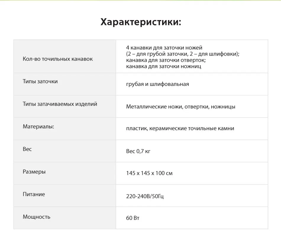 HOTTER HX-28D-4 Ножеточка электрическая, 60 Вт, 4 канавки для заточки ножей(2 для шлифовки, 2 для грубой заточки), 2-уровневая заточка, Автоматическое сворачивание шнура, Специальное отверстие для ножниц и отверток