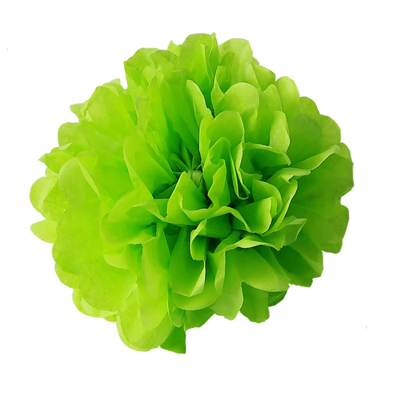 

12pcs 4"(10cm) Apple Green Light Purple Artificial flowers Paper PomPom Flower Balls Home Wedding Party Car Decor Mariage Craft