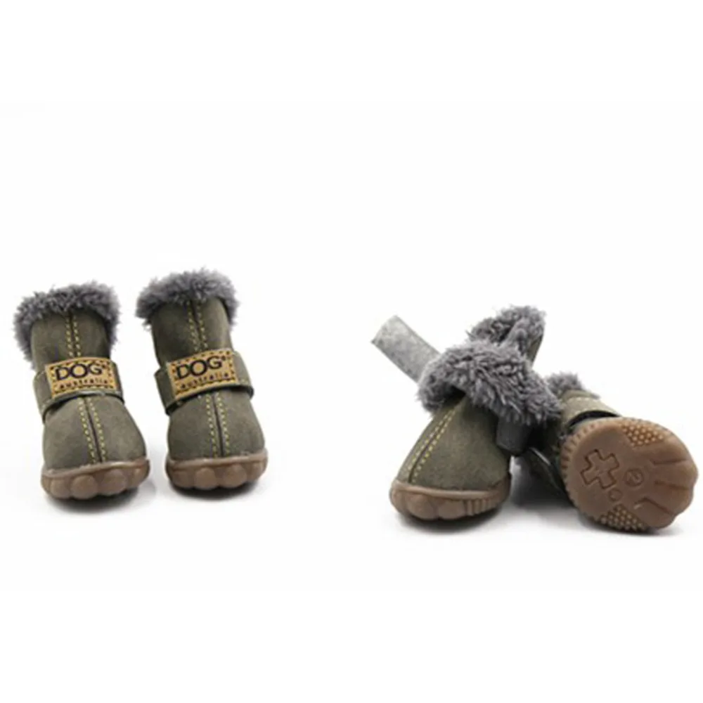 Модные осенние и зимние сапоги теплые стразы обувь для собаки питомец Нескользящая водонепроницаемая обувь Обувь для собак Тедди