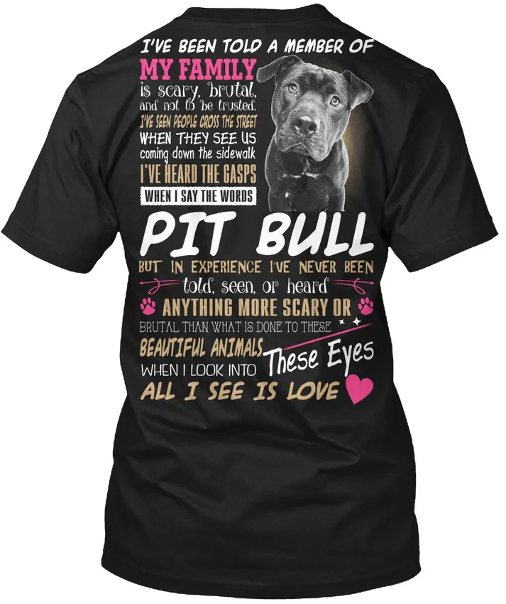 Pitbull мой Семья я сказали членом популярен Tagless футболка|Футболки| |