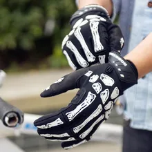 Мужские Женские велосипедные перчатки, спортивные перчатки для гонок, езды на мотоцикле, гелевые велосипедные перчатки с костями и скелетом, велосипедные перчатки на полный палец, M, L, XL