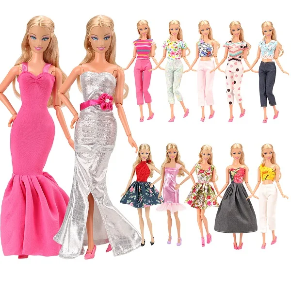 Новинка года; Недорогая модная Милая Мини-кукла ручной работы; повседневная одежда; аксессуары для кукольной одежды для Барби; лучший подарок на день рождения - Цвет: 5 Dress Random