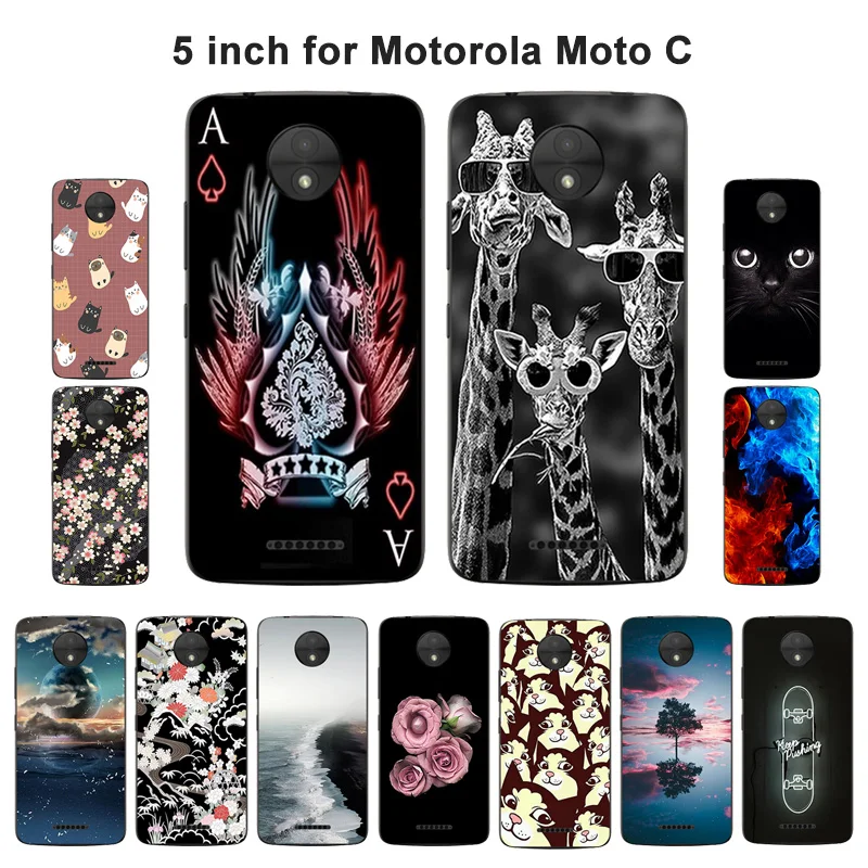 For Motorola Moto C Case Cover 5.0 inch TPU Silicone Blaze Painted Phone XT1750 XT1754 | Мобильные телефоны и аксессуары