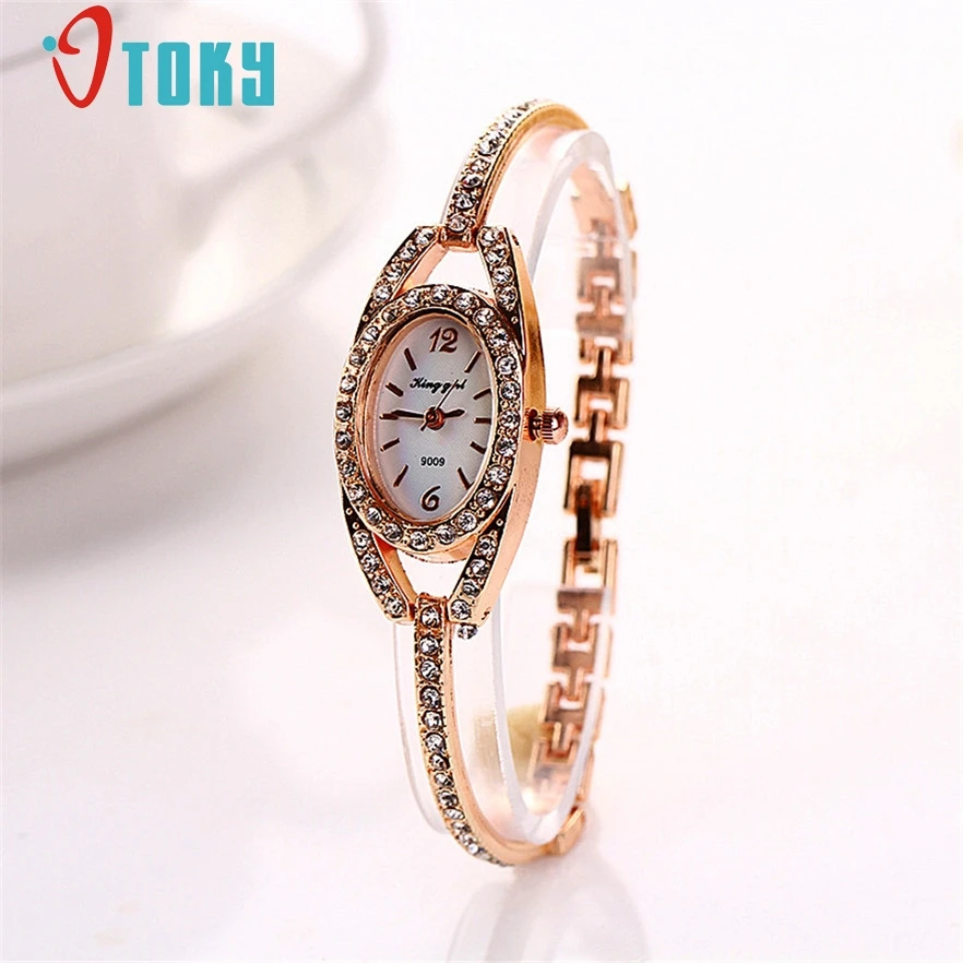 OTOKY Lady Bracelet Stainless Steel Crystal Quartz Watch ultra thin