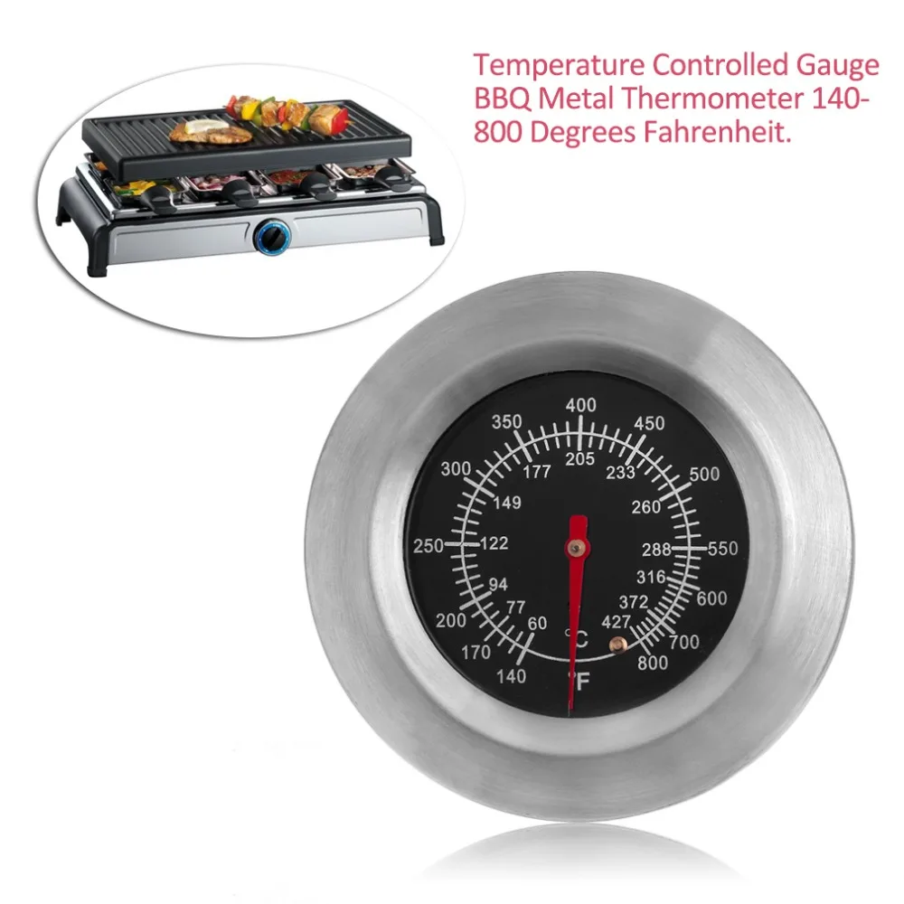 AMW Temperature Controlled Gauge BBQ Metal Thermometer 140-800 Degrees Fahrenheit Oven Food Cooking Baking Thermometer