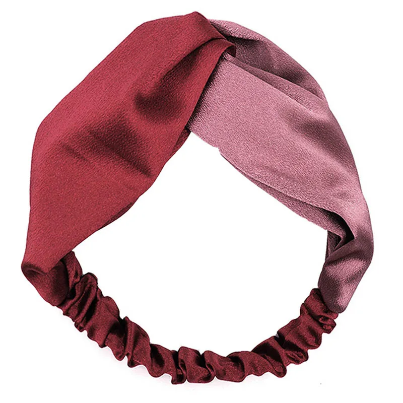 

Bohemia Simple Cross Bow Patchwork Women Elegant Elastic Hoop Headband Hair Holder Ornament Bandanas Hair Accessories Hairbands