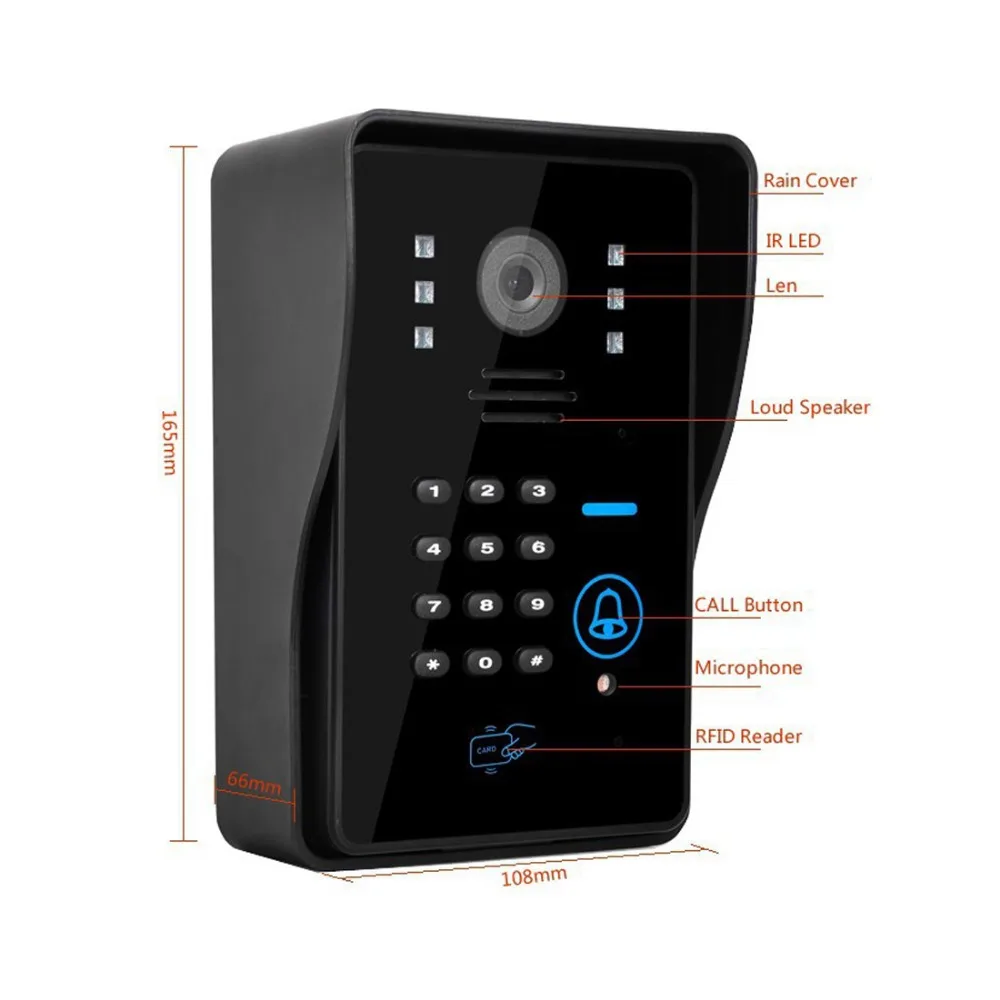 HD Wifi Wireless Video Door Phone Doorbell Support 3G 4G IOS Android for iPad Smart Phone Tablet Control Wireless Intercom
