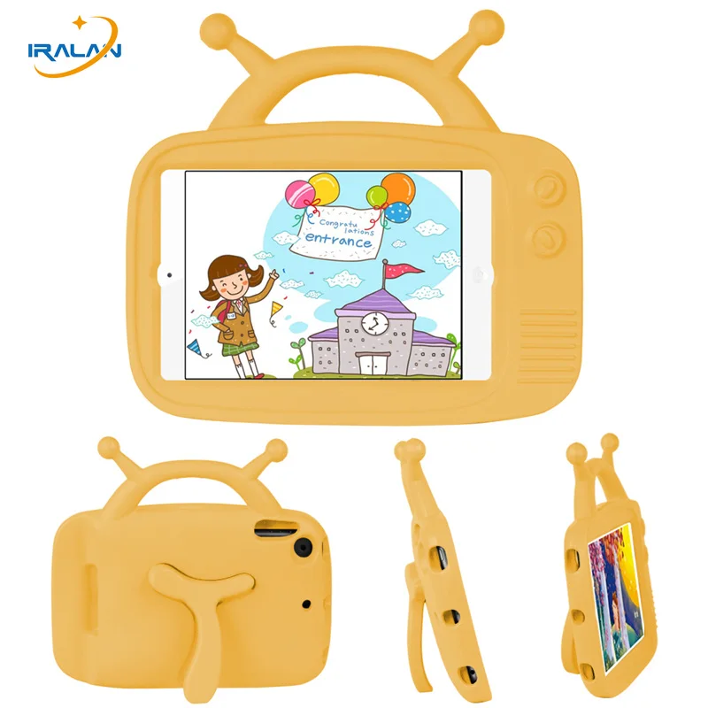 

Kids Cute Antenna baby Soft EVA Case For Apple iPad Mini 123 Shockproof Handle Stand Cover for ipad mini 4 7.9 inch+Free Stylus