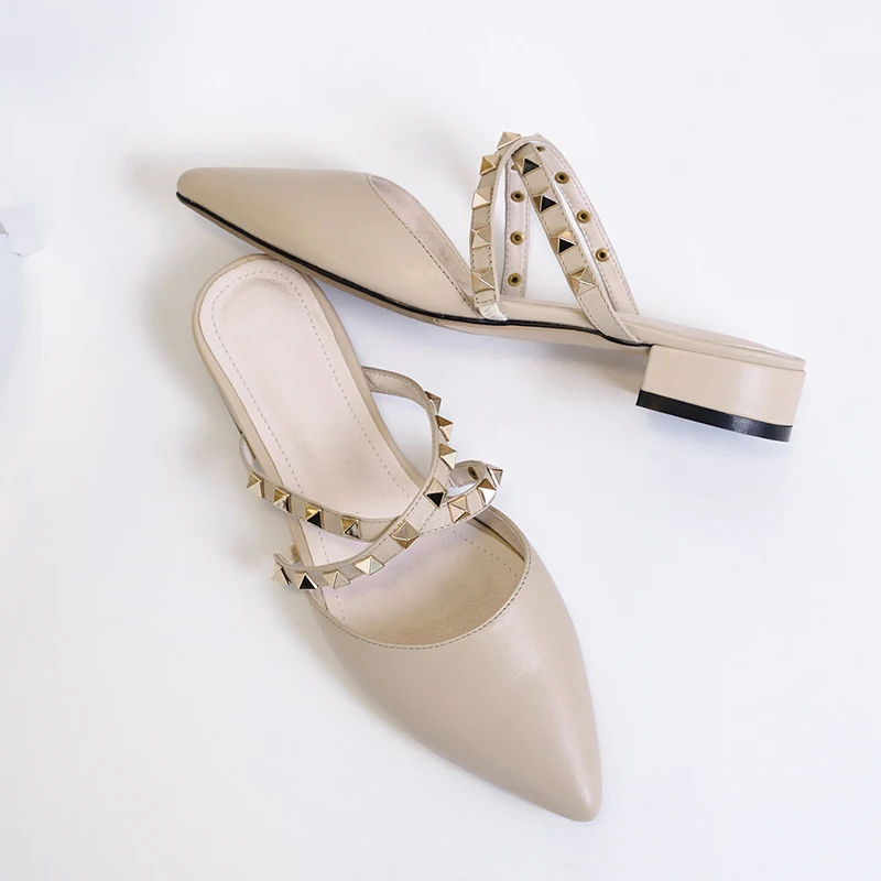 low heel dress mules