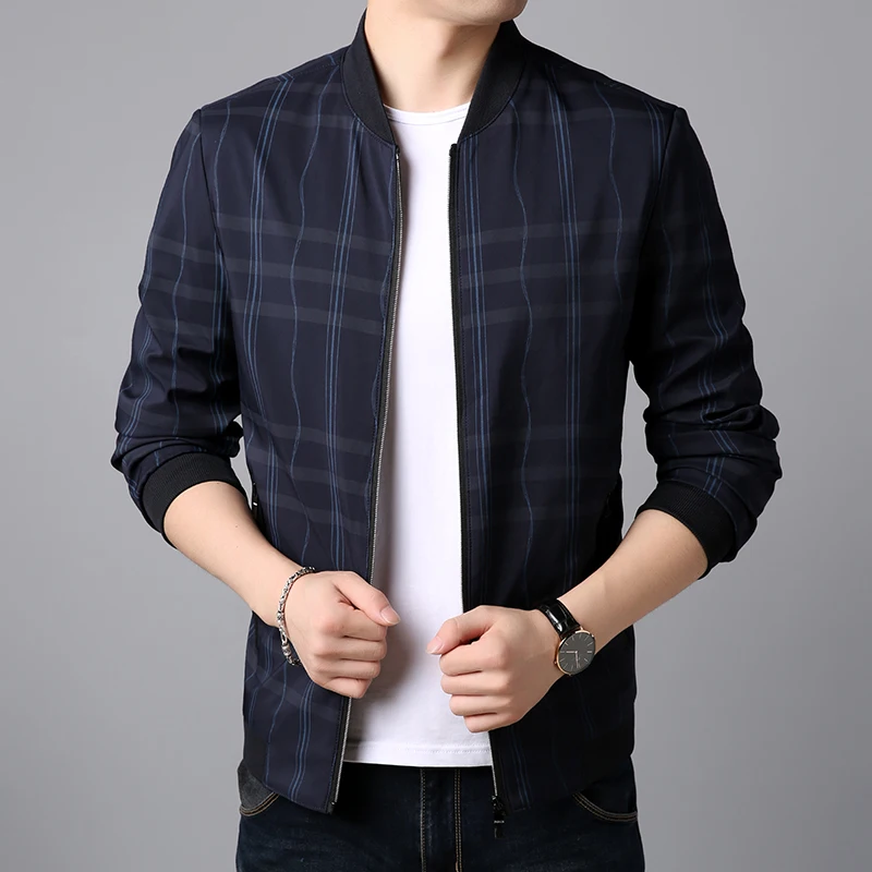 2019 جديد أزياء العلامة التجارية الملابس سترة الرجال عارضة اليوسفي طوق منقوشة الخريف معطف رجالي قميص رجالي السترات والمعاطف