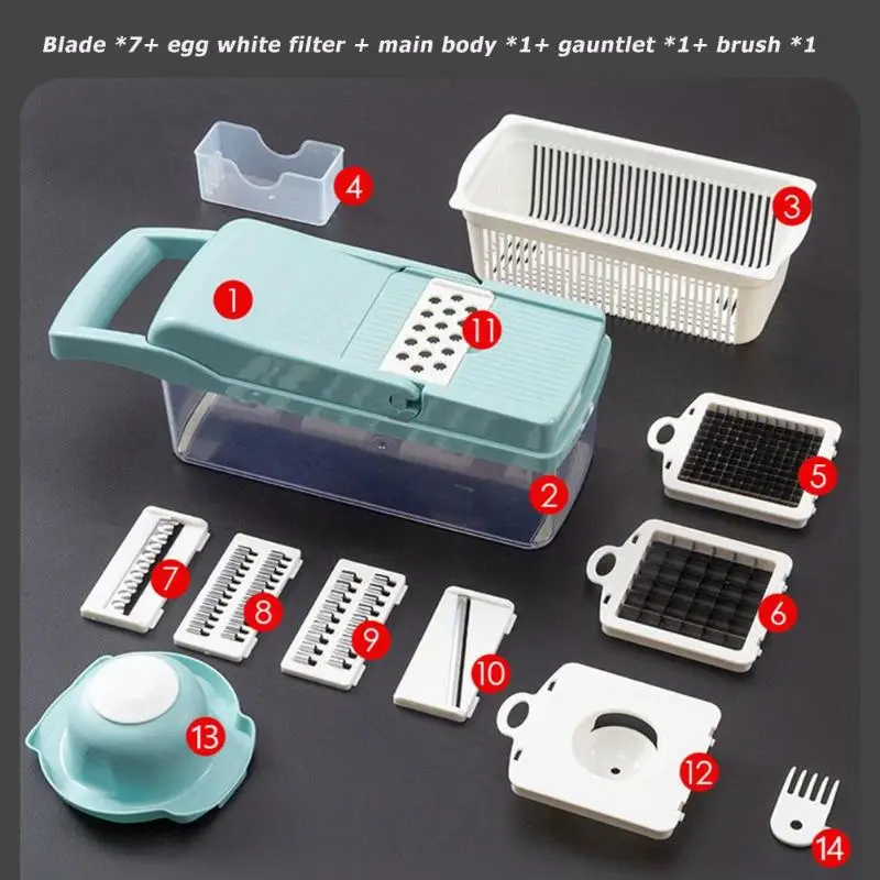 8 in 1 Multi-function Vegetable Cutter potato slicer garlic cutter Kitchen grater potato cutter Convenient vegetable slicer New