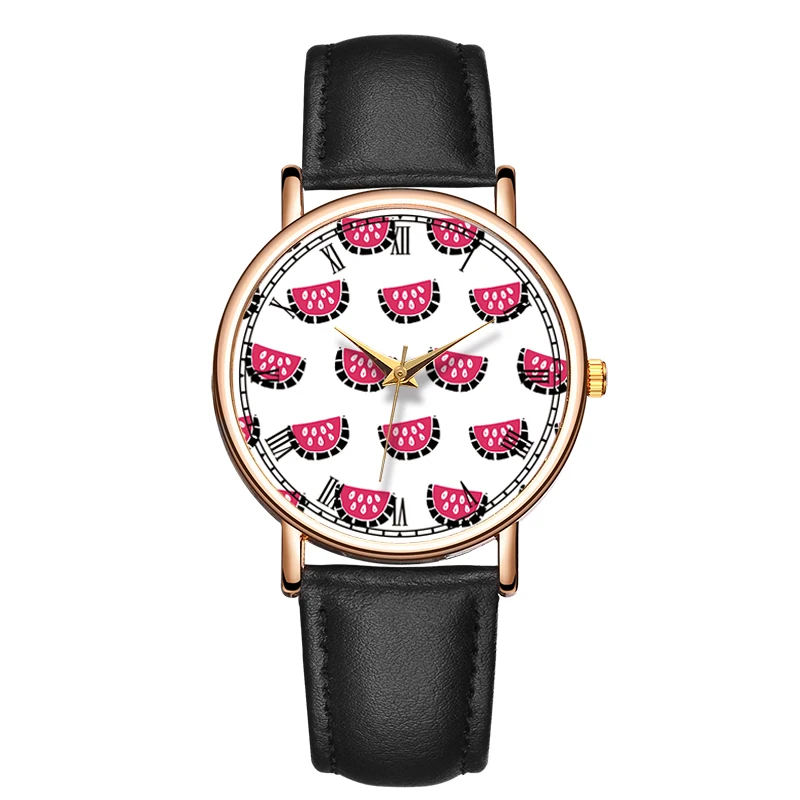 

B-9084 Unisex Men Women Lovely Image Watches Leather Quartz Relogio Feminino Personalized Face Wrist Watch