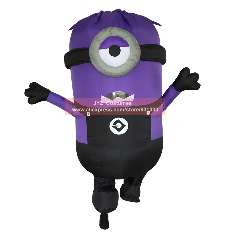 Inflatable Adult Minion Costume Halloween Cosplay Party Despicable Me Minion Costume Mascot Air blow Up Outfits Fancy Dress (7)