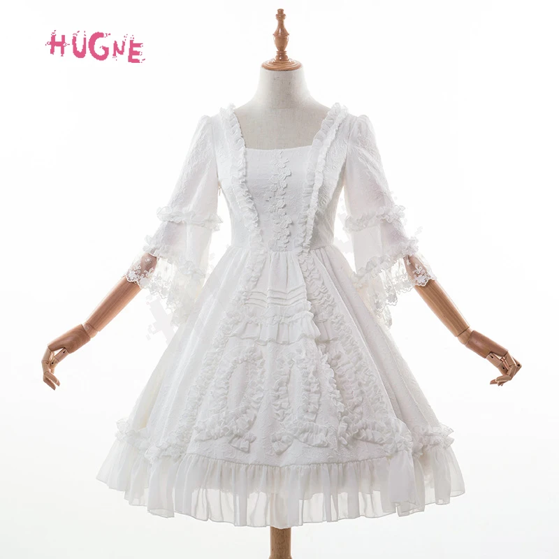 Gorgeous-White-Wedding-Dress-Half-Bell-Sleeve-Lolita-Party-Dress(4)