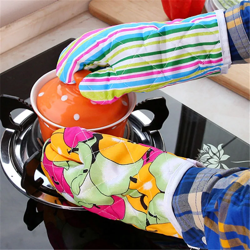 

Insulated Terylene Kitchen Tool Non-slip Microwave Oven Glove Heat Resistant Mitten Baking Gloves 1Pcs
