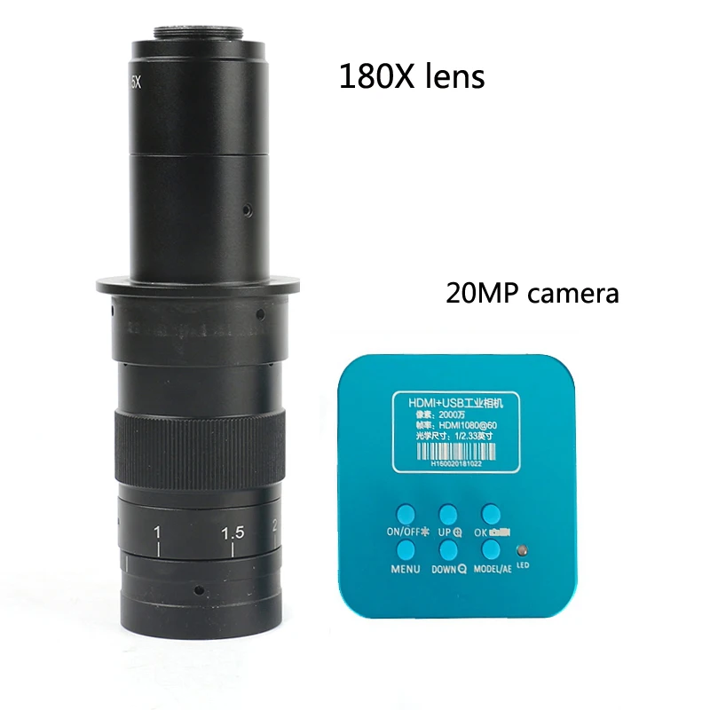 

New 20MP1080P HDMI USB Industrial Video Digital Microscope Camera + 180X 300X C-Mount Lens Zoom BGA Mobile Phone Repair